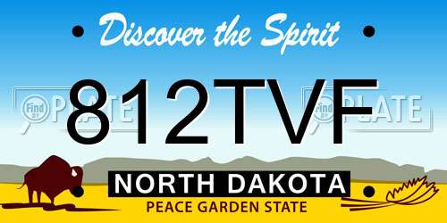 812TVF North Dakota License Plate