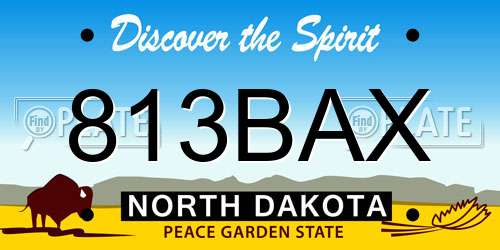 813BAX North Dakota License Plate