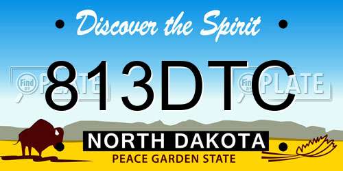 813DTC North Dakota License Plate