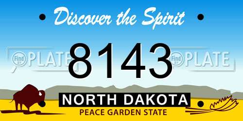 8143 North Dakota License Plate