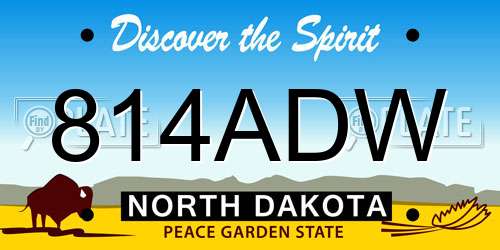 814ADW North Dakota License Plate