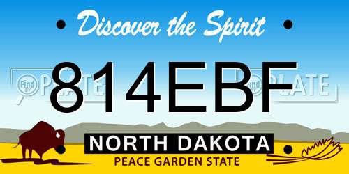 814EBF North Dakota License Plate