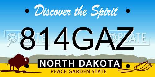 814GAZ North Dakota License Plate