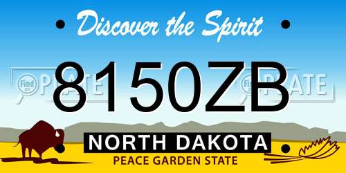 8150ZB North Dakota License Plate