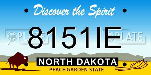 8151IE North Dakota License Plate