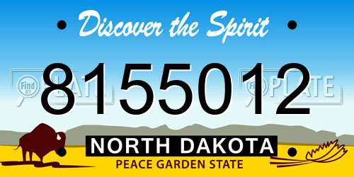 8155012 North Dakota License Plate