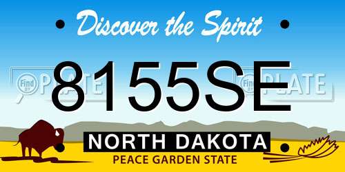 8155SE North Dakota License Plate