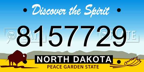 8157729 North Dakota License Plate
