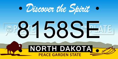 8158SE North Dakota License Plate