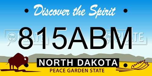 815ABM North Dakota License Plate