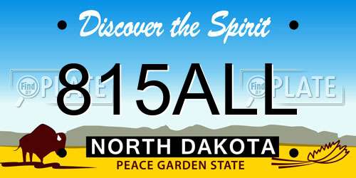 815ALL North Dakota License Plate