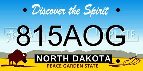 815AOG North Dakota License Plate