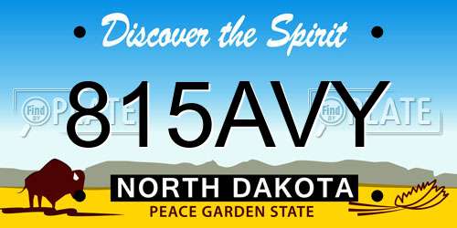 815AVY North Dakota License Plate