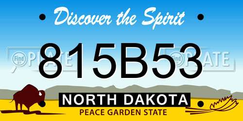 815B53 North Dakota License Plate