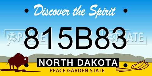 815B83 North Dakota License Plate