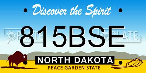 815BSE North Dakota License Plate