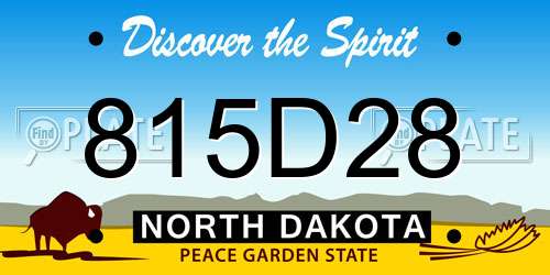 815D28 North Dakota License Plate