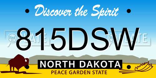 815DSW North Dakota License Plate