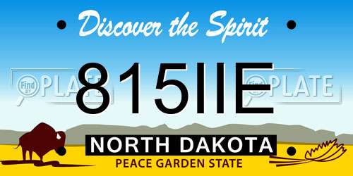 815IIE North Dakota License Plate