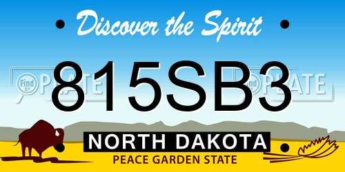 815SB3 North Dakota License Plate