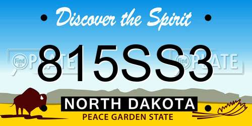 815SS3 North Dakota License Plate