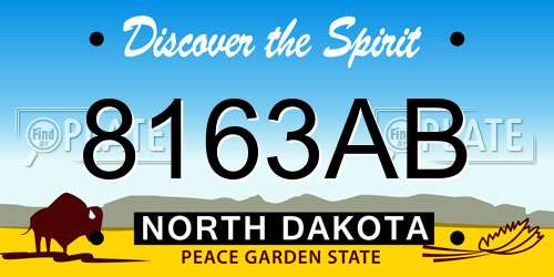 8163AB North Dakota License Plate