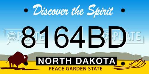 8164BD North Dakota License Plate