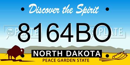 8164BO North Dakota License Plate