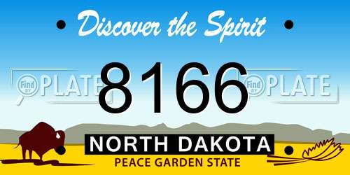 8166 North Dakota License Plate