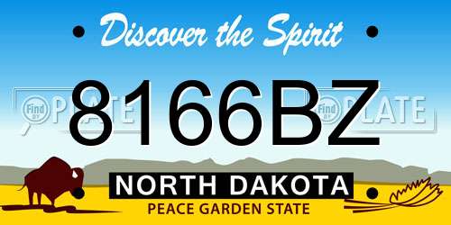8166BZ North Dakota License Plate