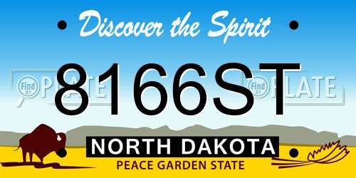 8166ST North Dakota License Plate