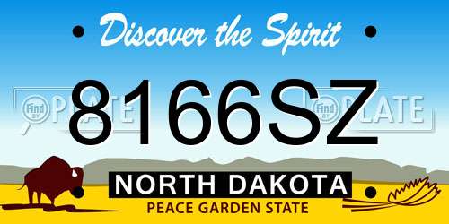 8166SZ North Dakota License Plate