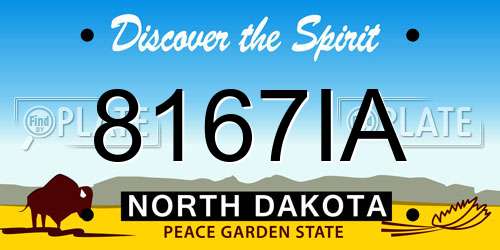 8167IA North Dakota License Plate