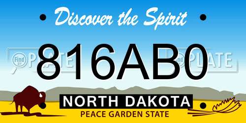816AB0 North Dakota License Plate