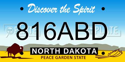 816ABD North Dakota License Plate