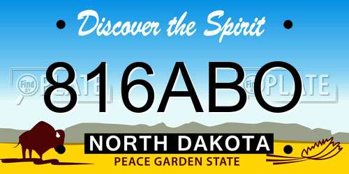 816ABO North Dakota License Plate