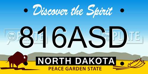 816ASD North Dakota License Plate