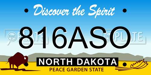 816ASO North Dakota License Plate