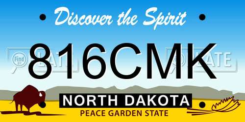 816CMK North Dakota License Plate