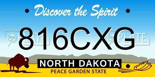 816CXG North Dakota License Plate