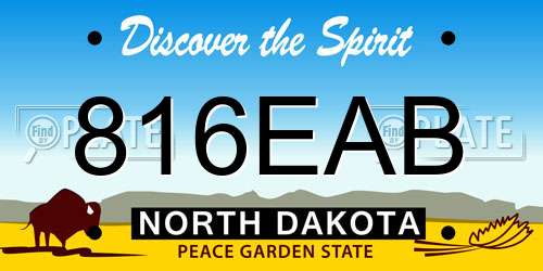 816EAB North Dakota License Plate