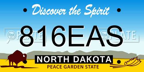 816EAS North Dakota License Plate