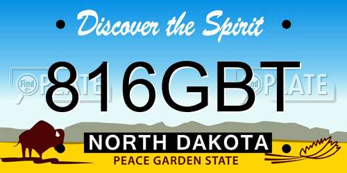 816GBT North Dakota License Plate
