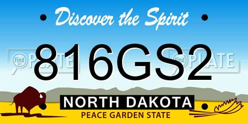 816GS2 North Dakota License Plate