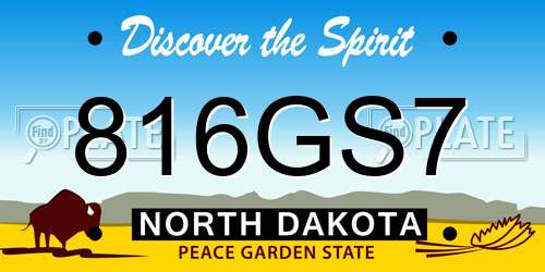 816GS7 North Dakota License Plate