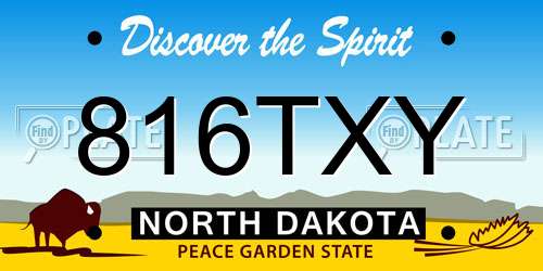 816TXY North Dakota License Plate