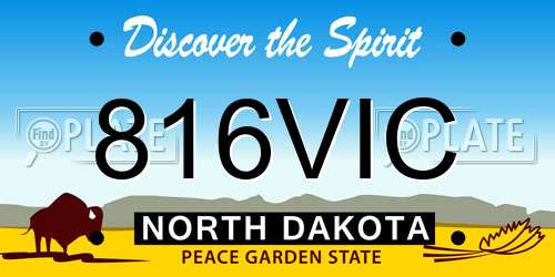 816VIC North Dakota License Plate