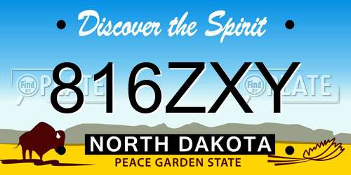 816ZXY North Dakota License Plate