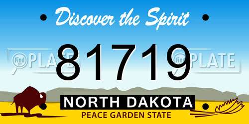 81719 North Dakota License Plate