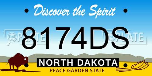 8174DS North Dakota License Plate